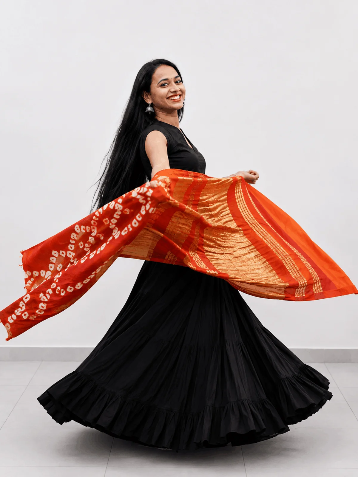 Bandhej Dupatta (Fanta Orange)