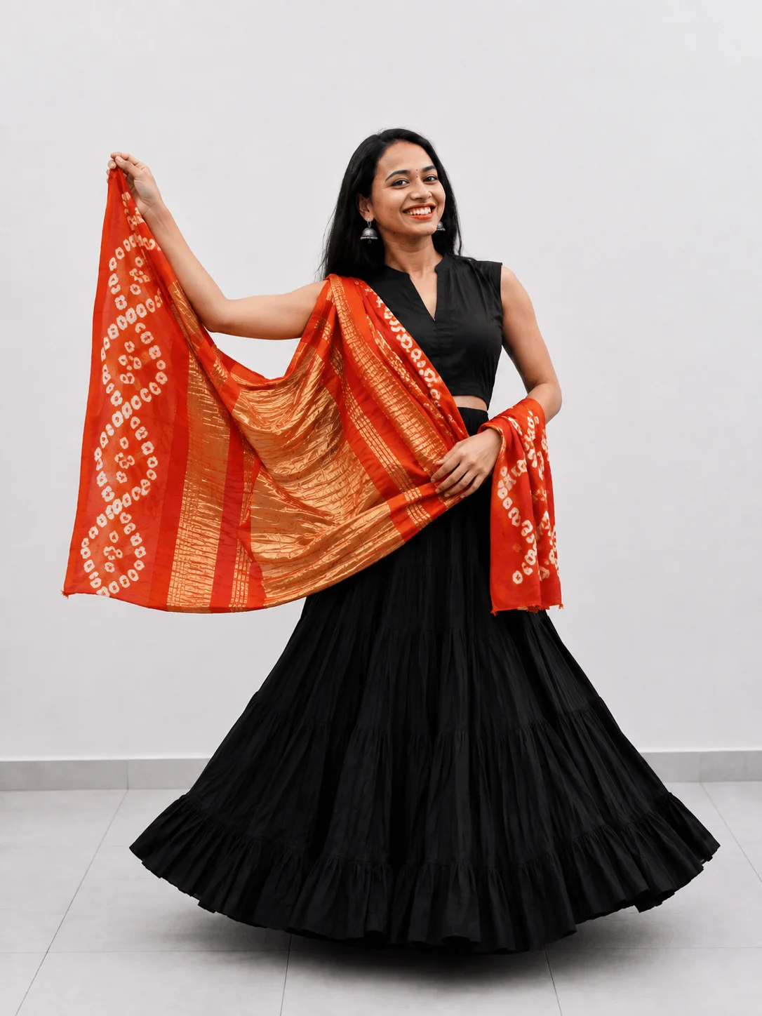 Bandhej Dupatta (Fanta Orange)