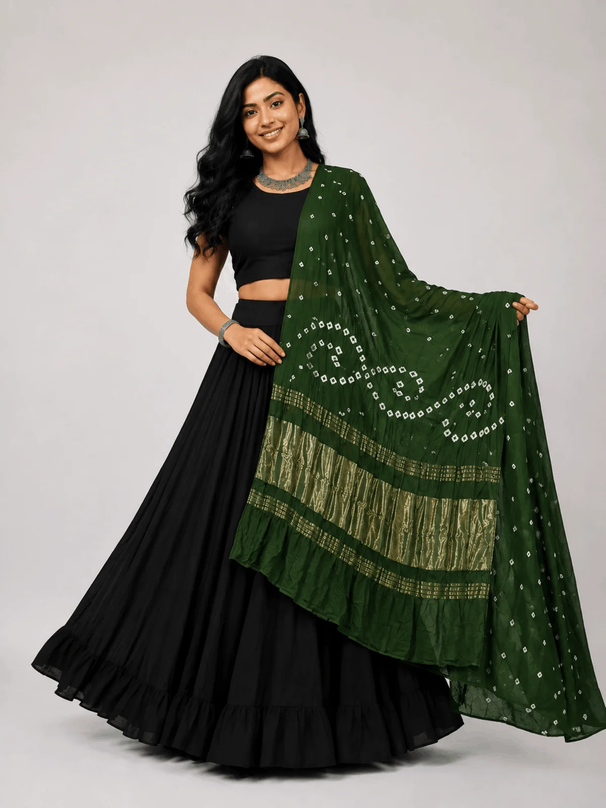 Bandhej Dupatta (Mehendi Green)