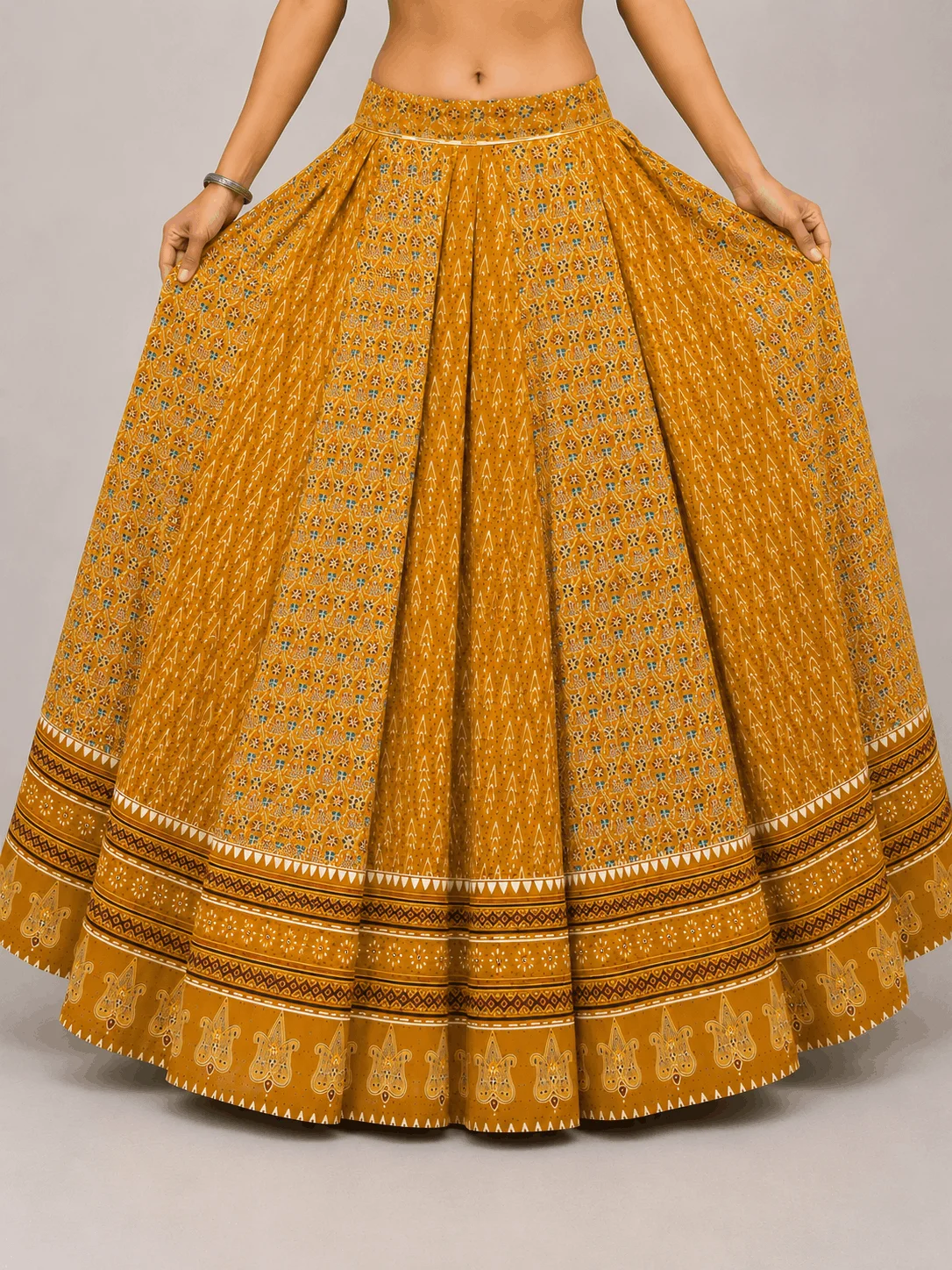 Ajrakh Print Chaniya with matching Blouse Piece