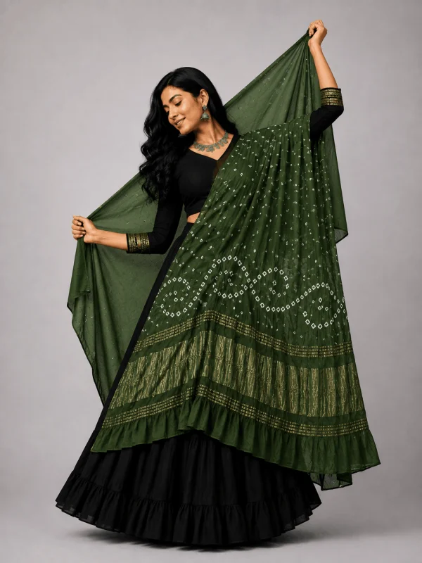 Bandhej Dupatta (Mehendi Green)