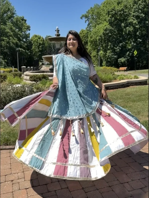 72 Kali Pastel Chaniya Lehenga with White Blouse